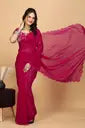 Embroidered Bollywood Georgette pink Saree